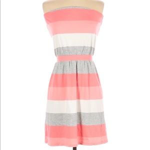 Banana Republic Casual Strapless Striped Dress